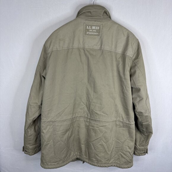 L.L.Bean Thinsulate Field Jacket L Tall Sherpa Lined Cargo Pockets - Picture 3 of 8